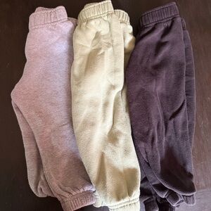 Cozy Kids Jogger Pants Set - Gray, Cream, Black